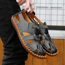 Lade das Bild in den Galerie-Viewer, Tacocood neue Qualität Aus Echtem Leder Männer Sandalen Im Freien Sommer Flip Flop Casual Schuhe