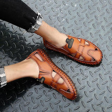 Lade das Bild in den Galerie-Viewer, Tacocood neue Qualität Aus Echtem Leder Männer Sandalen Im Freien Sommer Flip Flop Casual Schuhe