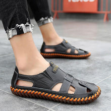 Lade das Bild in den Galerie-Viewer, Tacocood neue Qualität Aus Echtem Leder Männer Sandalen Im Freien Sommer Flip Flop Casual Schuhe