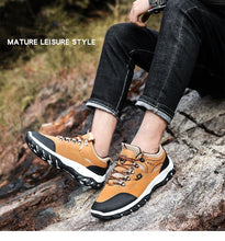 Lade das Bild in den Galerie-Viewer, Men Sports Casual Wearable Hiking Sneakers Male Non-slip Running Quality Leather Shoes