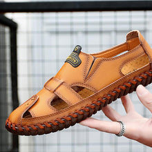 Lade das Bild in den Galerie-Viewer, Tacocood neue Qualität Aus Echtem Leder Männer Sandalen Im Freien Sommer Flip Flop Casual Schuhe
