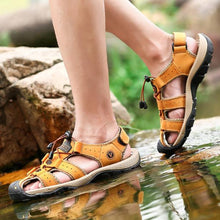 Lade das Bild in den Galerie-Viewer, Tacocood 2021 Neue Große Größe Echtem Leder Rindsleder Männer Sandalen
