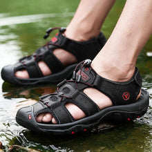 Lade das Bild in den Galerie-Viewer, Tacocood 2021 Neue Große Größe Echtem Leder Rindsleder Männer Sandalen
