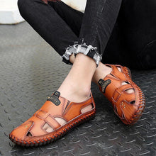 Lade das Bild in den Galerie-Viewer, Tacocood neue Qualität Aus Echtem Leder Männer Sandalen Im Freien Sommer Flip Flop Casual Schuhe
