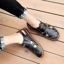 Lade das Bild in den Galerie-Viewer, Tacocood neue Qualität Aus Echtem Leder Männer Sandalen Im Freien Sommer Flip Flop Casual Schuhe
