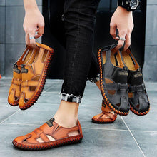 Lade das Bild in den Galerie-Viewer, Tacocood neue Qualität Aus Echtem Leder Männer Sandalen Im Freien Sommer Flip Flop Casual Schuhe
