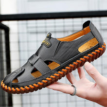 Lade das Bild in den Galerie-Viewer, Tacocood neue Qualität Aus Echtem Leder Männer Sandalen Im Freien Sommer Flip Flop Casual Schuhe
